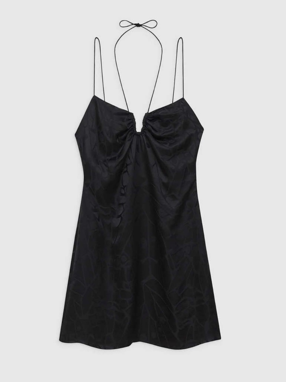 Anine Bing Black Satin Slip Papillon Minidress Size Medium